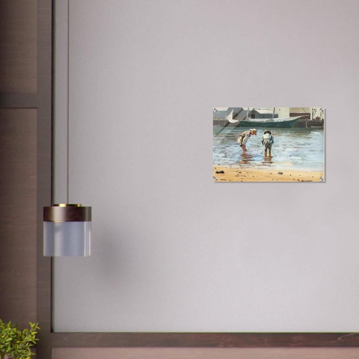 Boys Wading by Winslow Homer | Realism Wall art - Acrylic Print - 40x60 cm / 16x24″ -