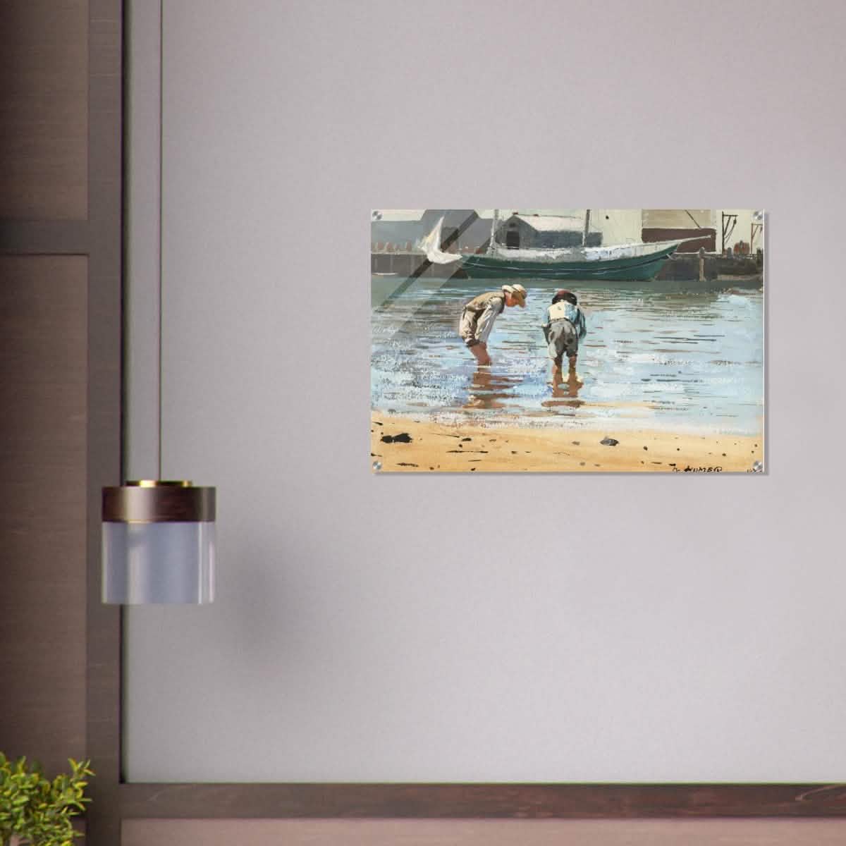 Boys Wading by Winslow Homer | Realism Wall art - Acrylic Print - 60x90 cm / 24x36″ -