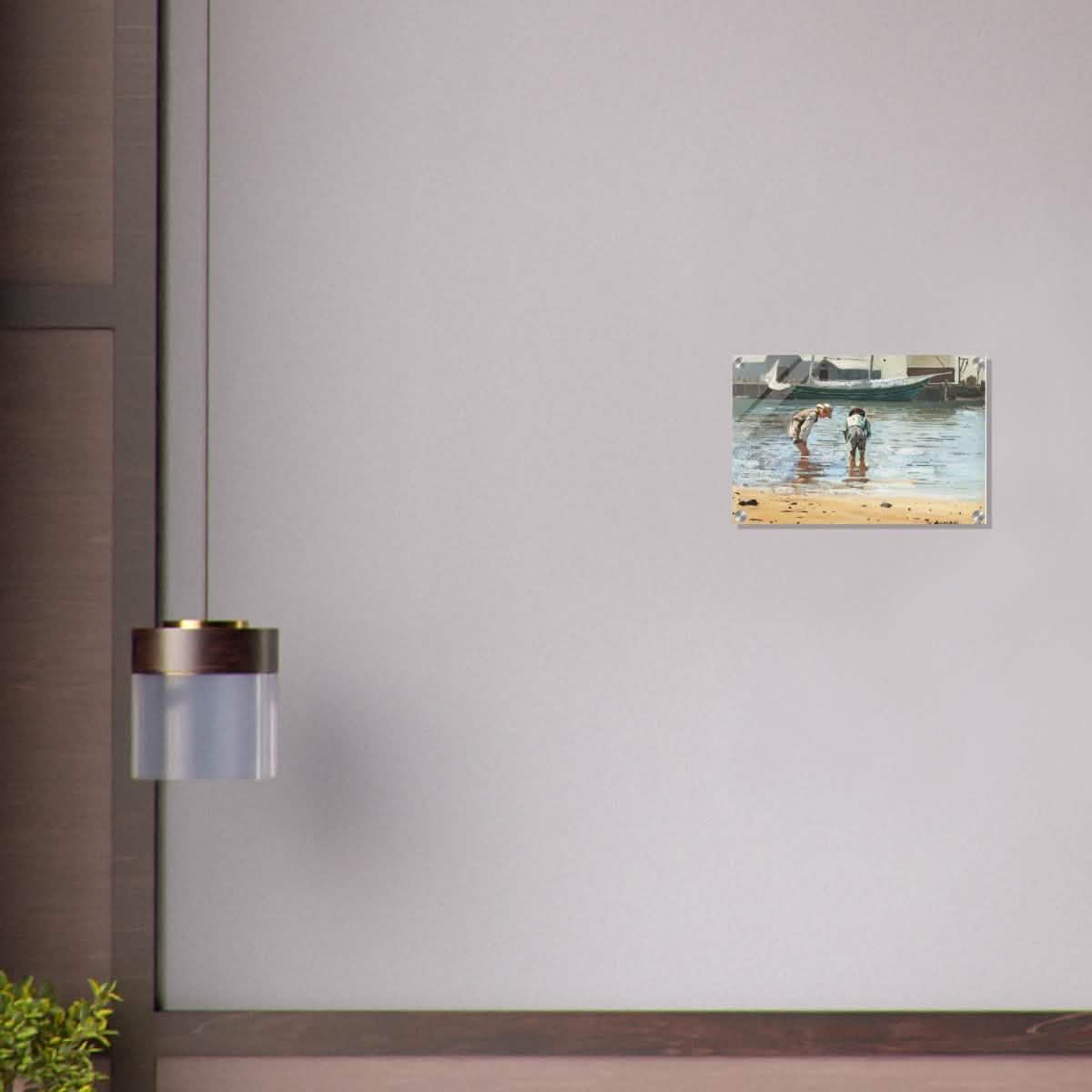 Boys Wading by Winslow Homer | Realism Wall art - Acrylic Print - 30x45 cm / 12x18″ -