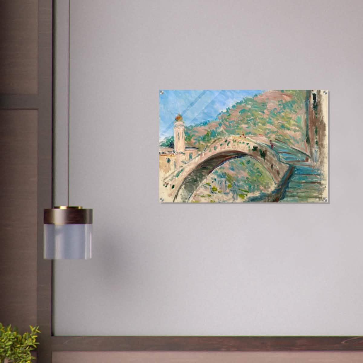 Bridge at dolceacqua by Claude Monet - Acrylic Print - 60x90 cm / 24x36″ -