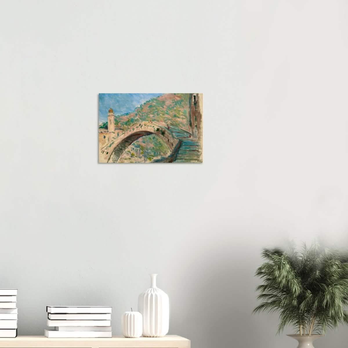 Bridge at dolceacqua by Claude Monet - Wood Prints - 30x45 cm / 12x18″ - 10 mm