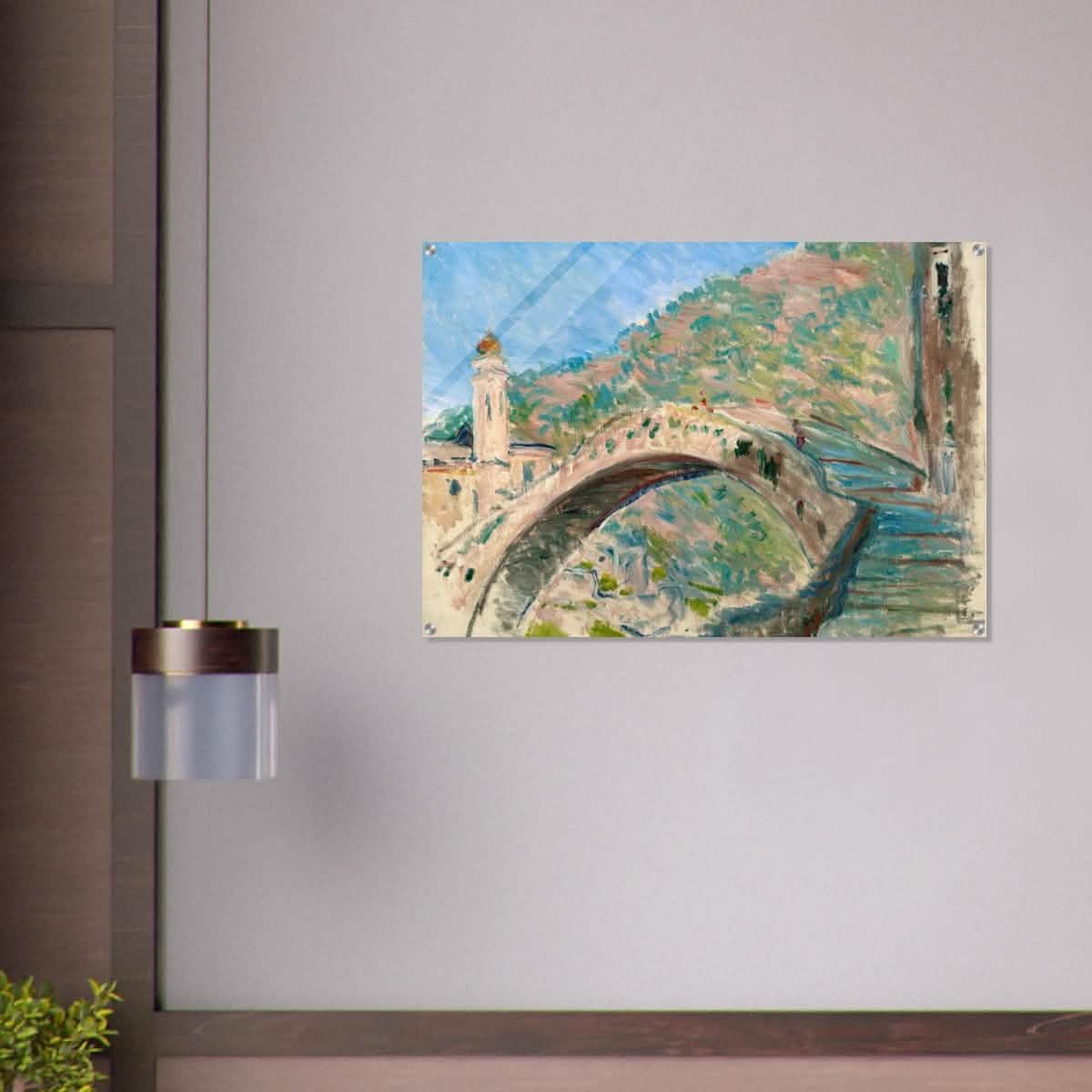 Bridge at dolceacqua by Claude Monet - Acrylic Print - 70x100 cm / 28x40″ -