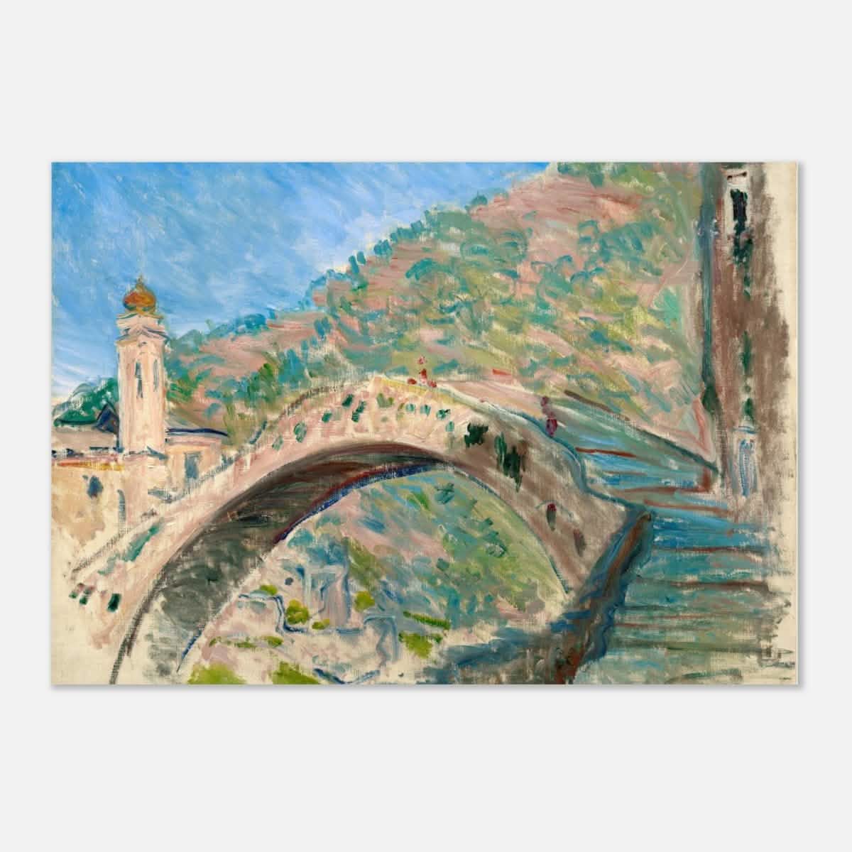 Bridge at dolceacqua by Claude Monet - Aluminum Print - 70x100 cm / 28x40″ -