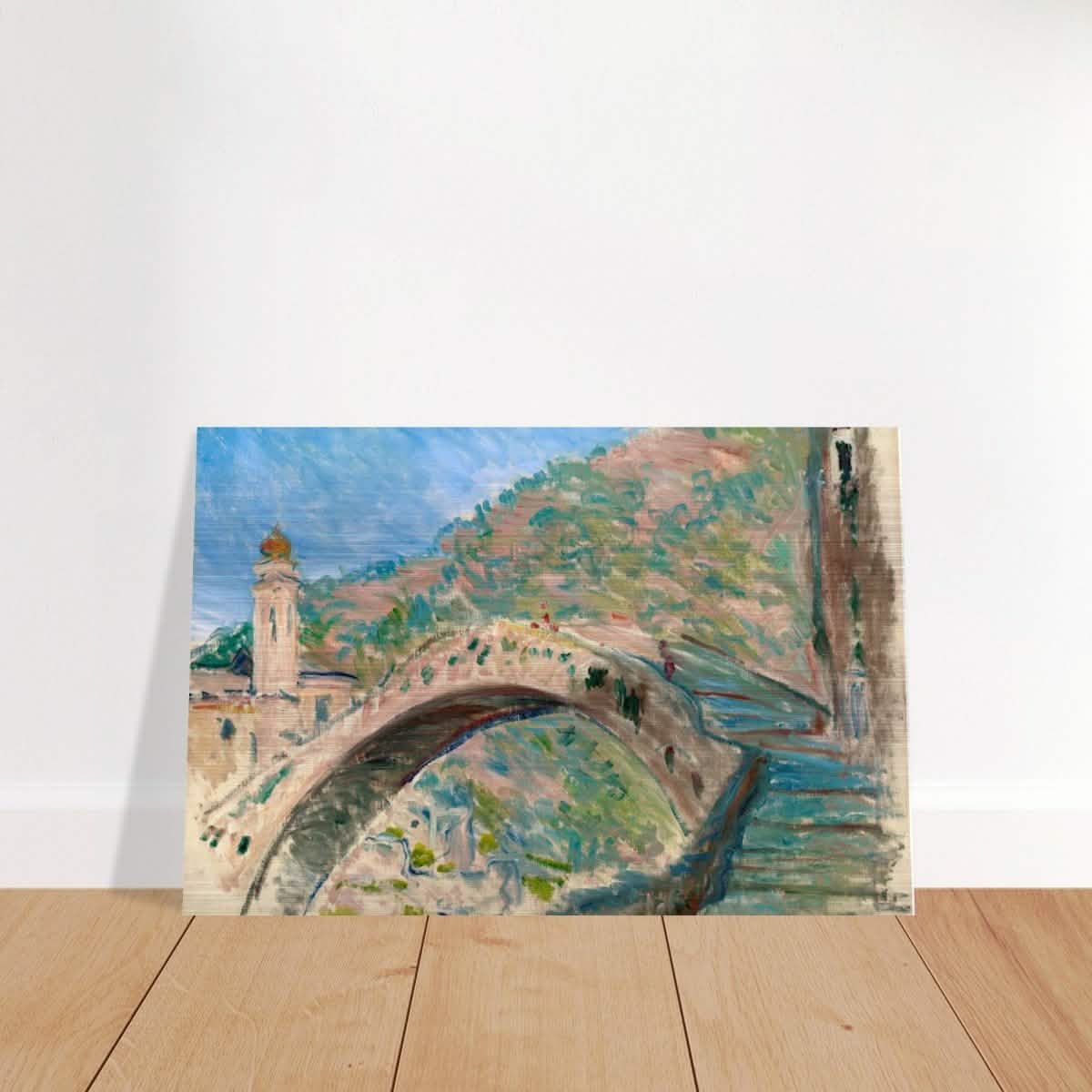 Bridge at dolceacqua by Claude Monet - Brushed Aluminum Print - 40x60 cm / 16x24″ -