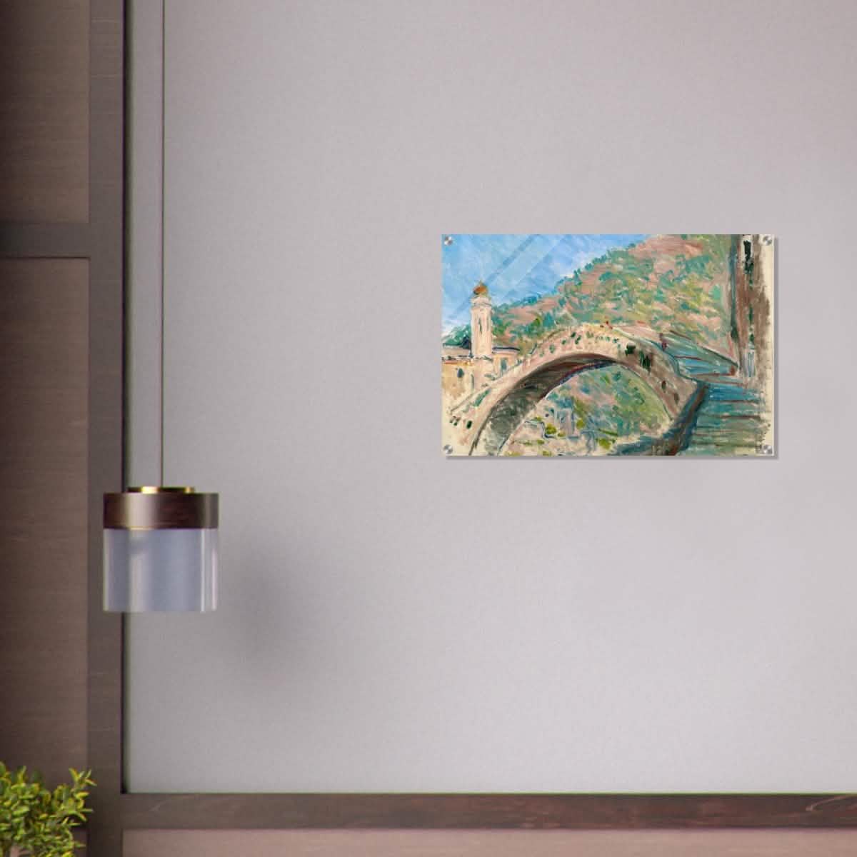 Bridge at dolceacqua by Claude Monet - Acrylic Print - 50x75 cm / 20x30″ -