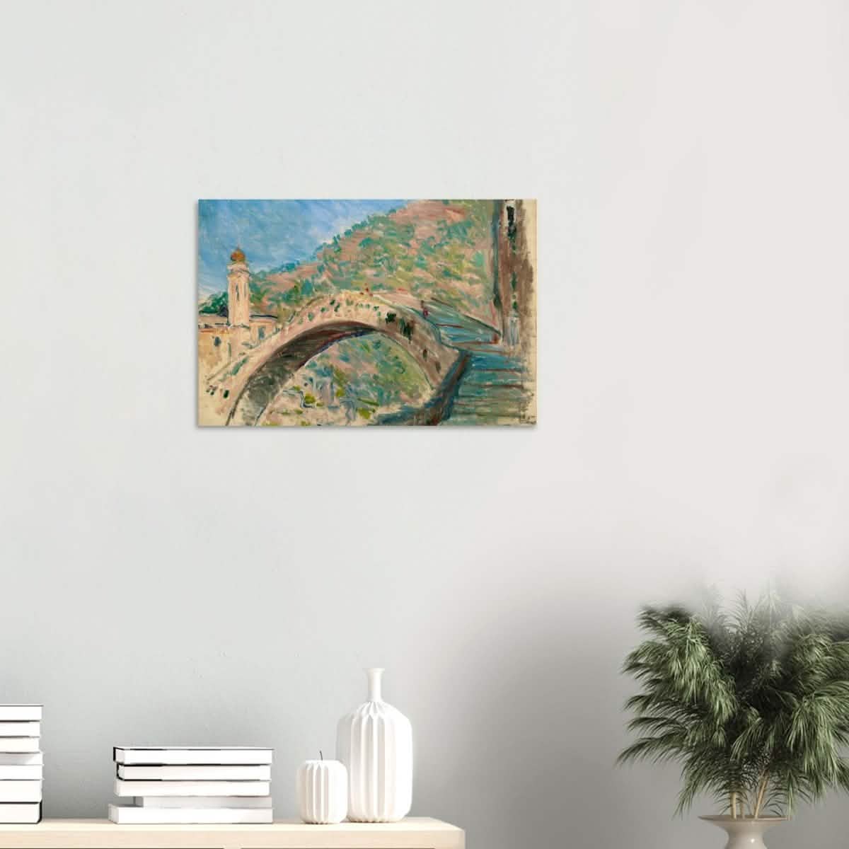 Bridge at dolceacqua by Claude Monet - Wood Prints - 40x60 cm / 16x24″ - 10 mm