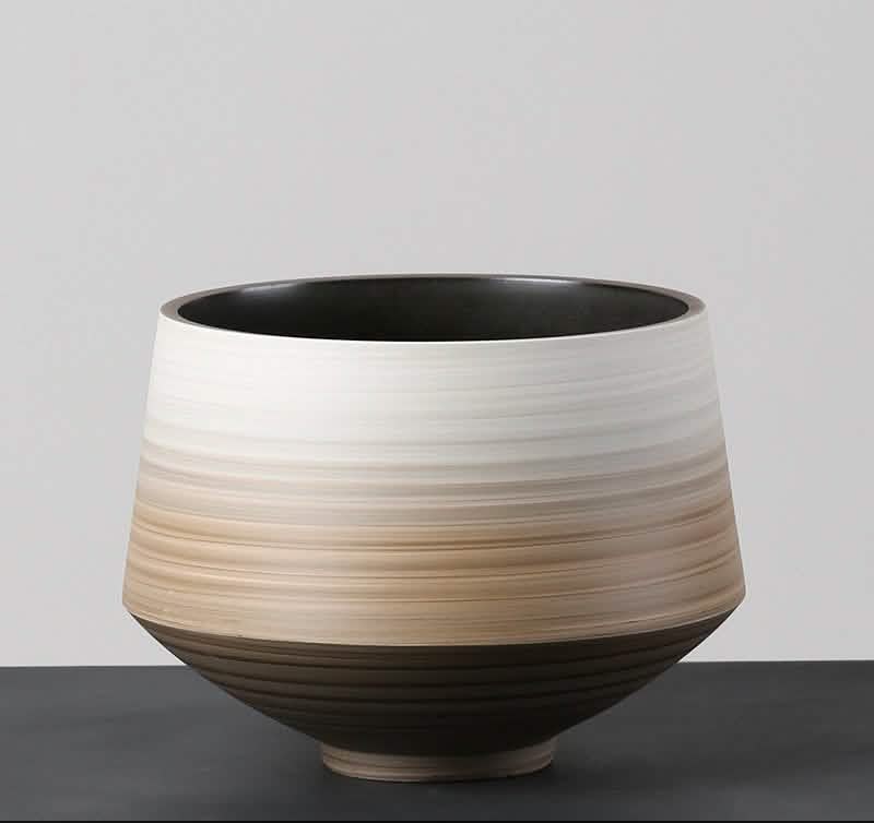 Brown Gradient Ceramic Vase – Modern Painted Pottery Home Décor Ornaments - Medium -