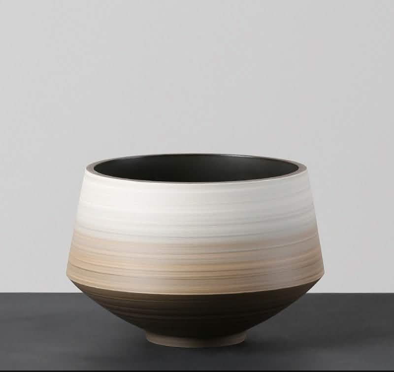 Brown Gradient Ceramic Vase – Modern Painted Pottery Home Décor Ornaments - Small -