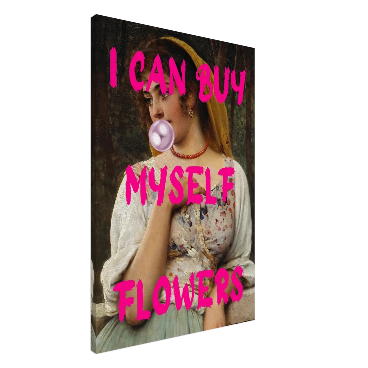"Bubblegum Venus – I Can Buy Myself Flowers" | Pop Art Renaissance Remix - Canvas - 60x90 cm / 24x36″ -