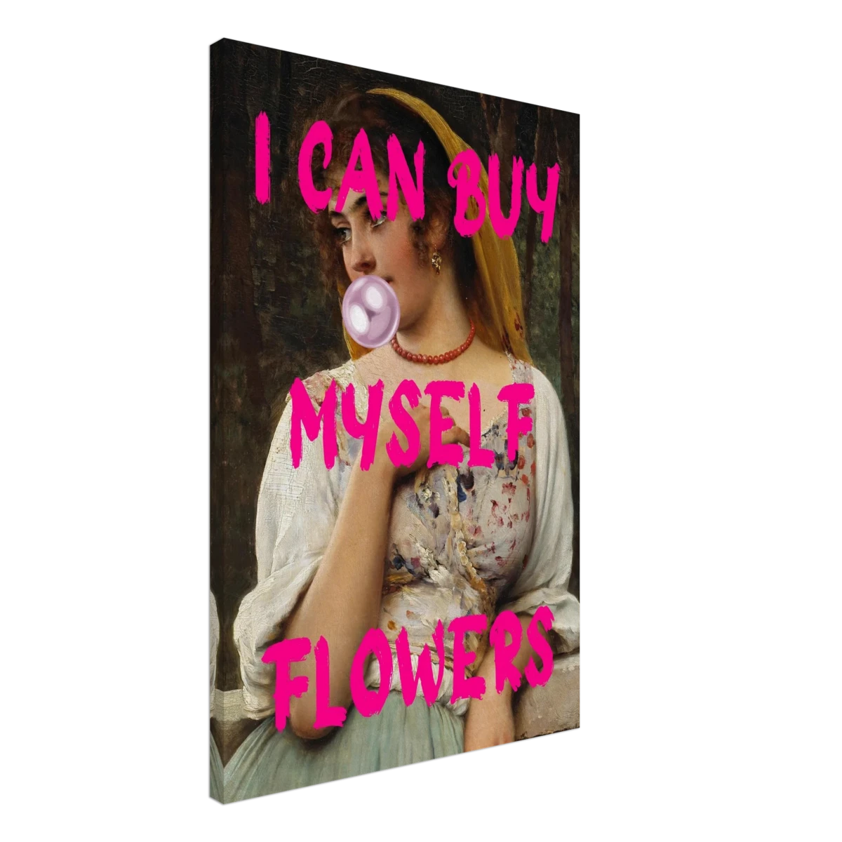 "Bubblegum Venus – I Can Buy Myself Flowers" | Pop Art Renaissance Remix - Canvas - 50x75 cm / 20x30″ -