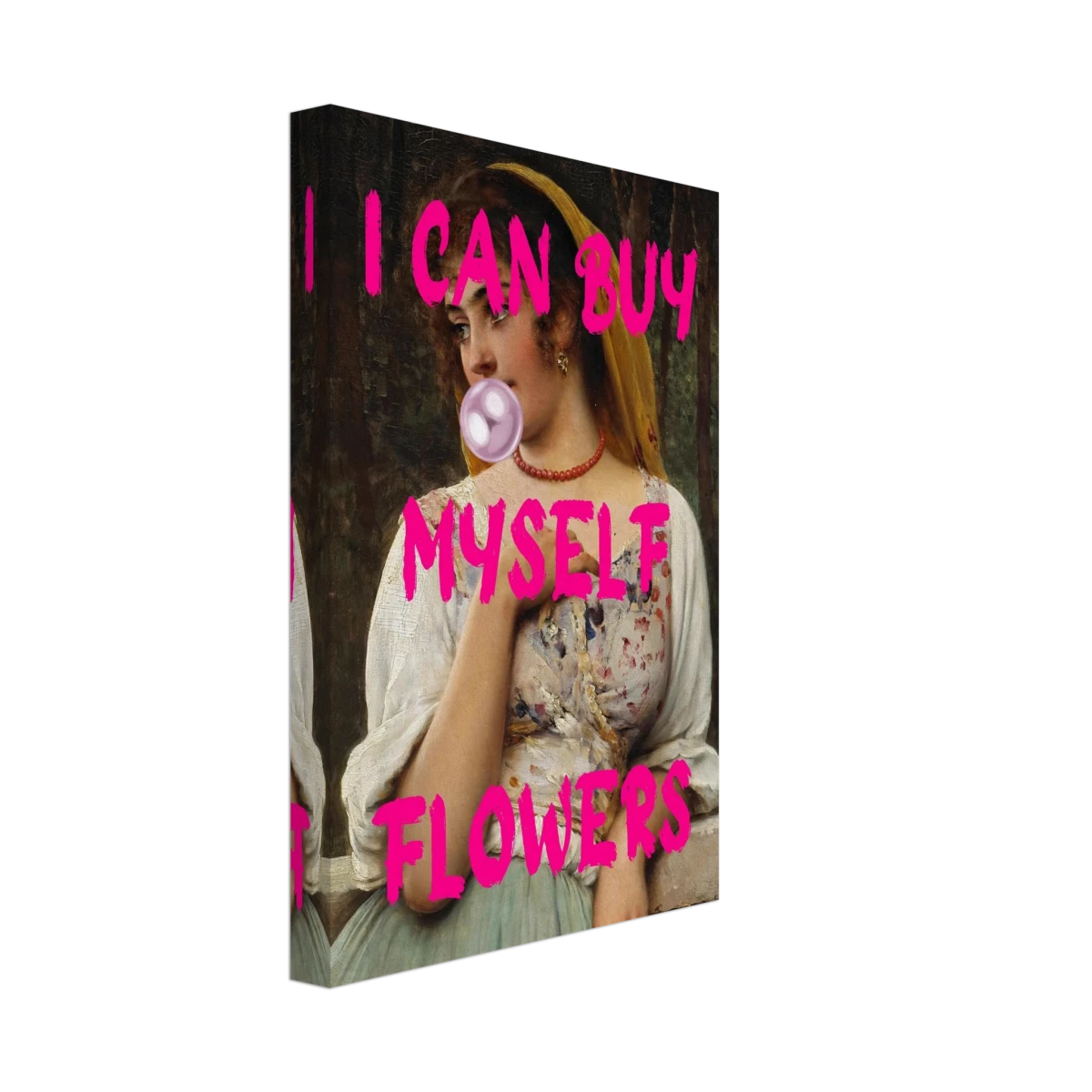 "Bubblegum Venus – I Can Buy Myself Flowers" | Pop Art Renaissance Remix - Canvas - 20x30 cm / 8x12″ -