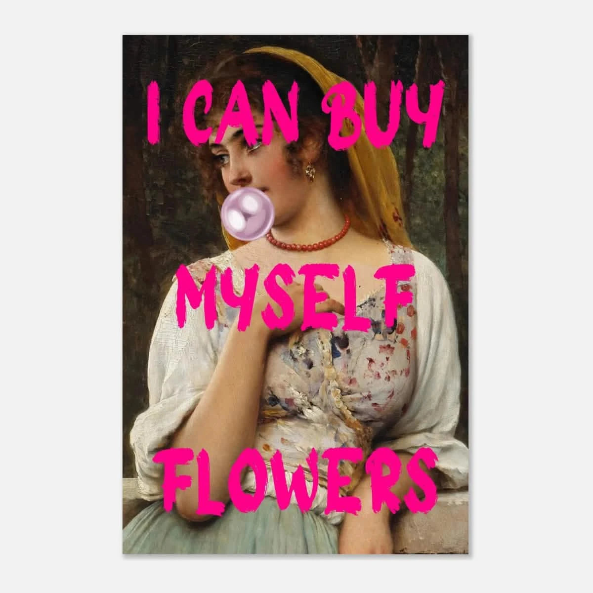 "Bubblegum Venus – I Can Buy Myself Flowers" | Pop Art Renaissance Remix - Aluminum Print - 30x45 cm / 12x18″ -