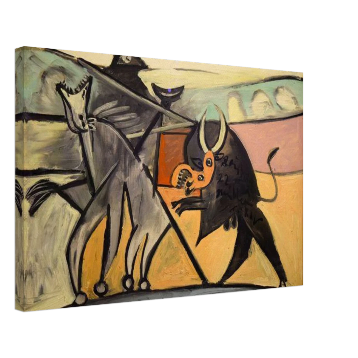 Bullfight | Pablo Picasso – A Masterpiece of Cubism & Expressionism - 40x60 cm / 16x24″ - Canvas -