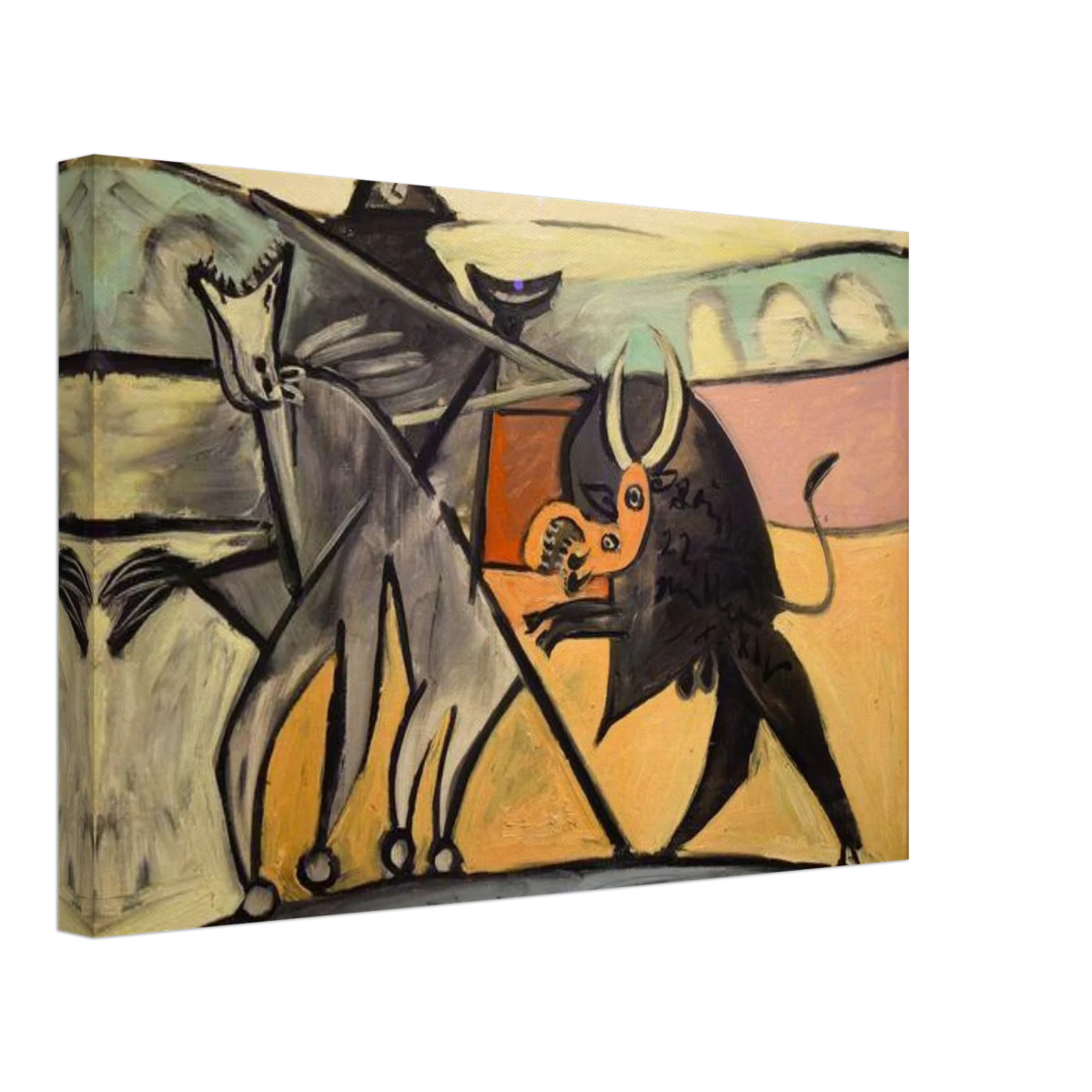 Bullfight | Pablo Picasso – A Masterpiece of Cubism & Expressionism - 30x45 cm / 12x18″ - Canvas -