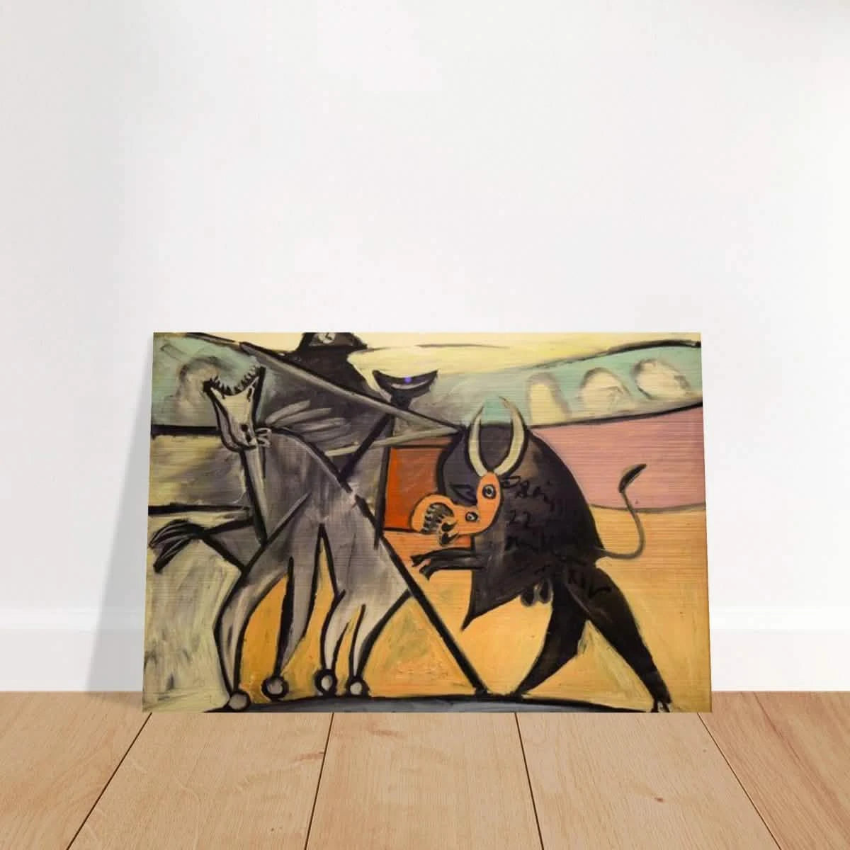 Bullfight | Pablo Picasso – A Masterpiece of Cubism & Expressionism - 40x60 cm / 16x24″ - Brushed Aluminum Print -