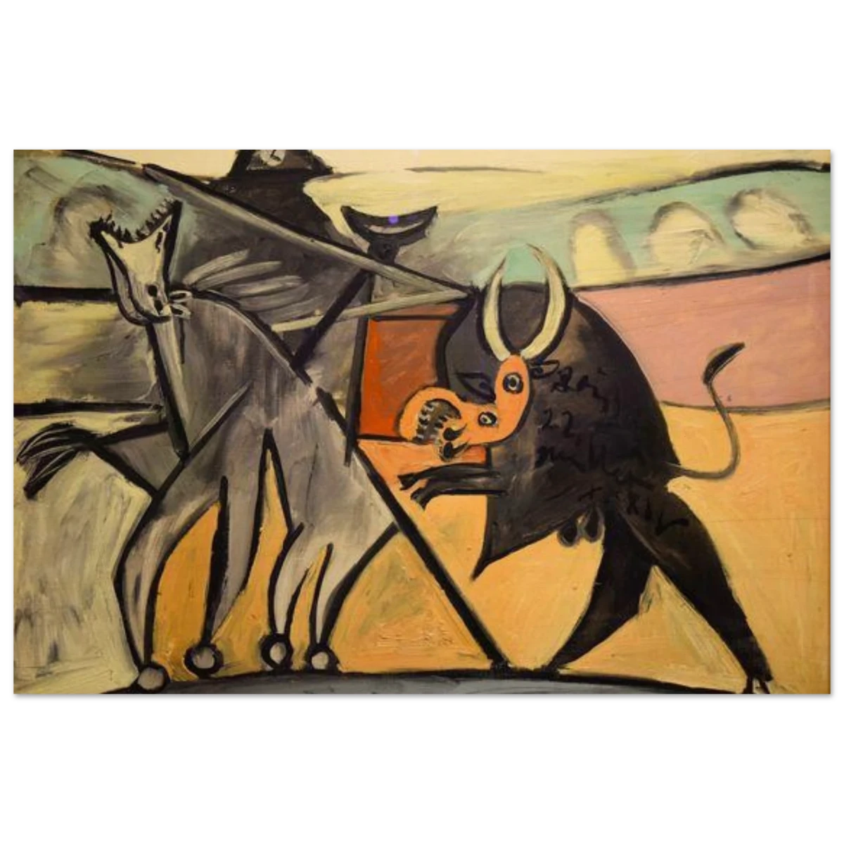 Bullfight | Pablo Picasso – A Masterpiece of Cubism & Expressionism - 40x60 cm / 16x24″ - Wood Prints -
