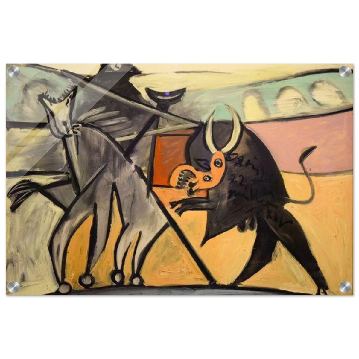Bullfight | Pablo Picasso – A Masterpiece of Cubism & Expressionism - 40x60 cm / 16x24″ - Acrylic Print -