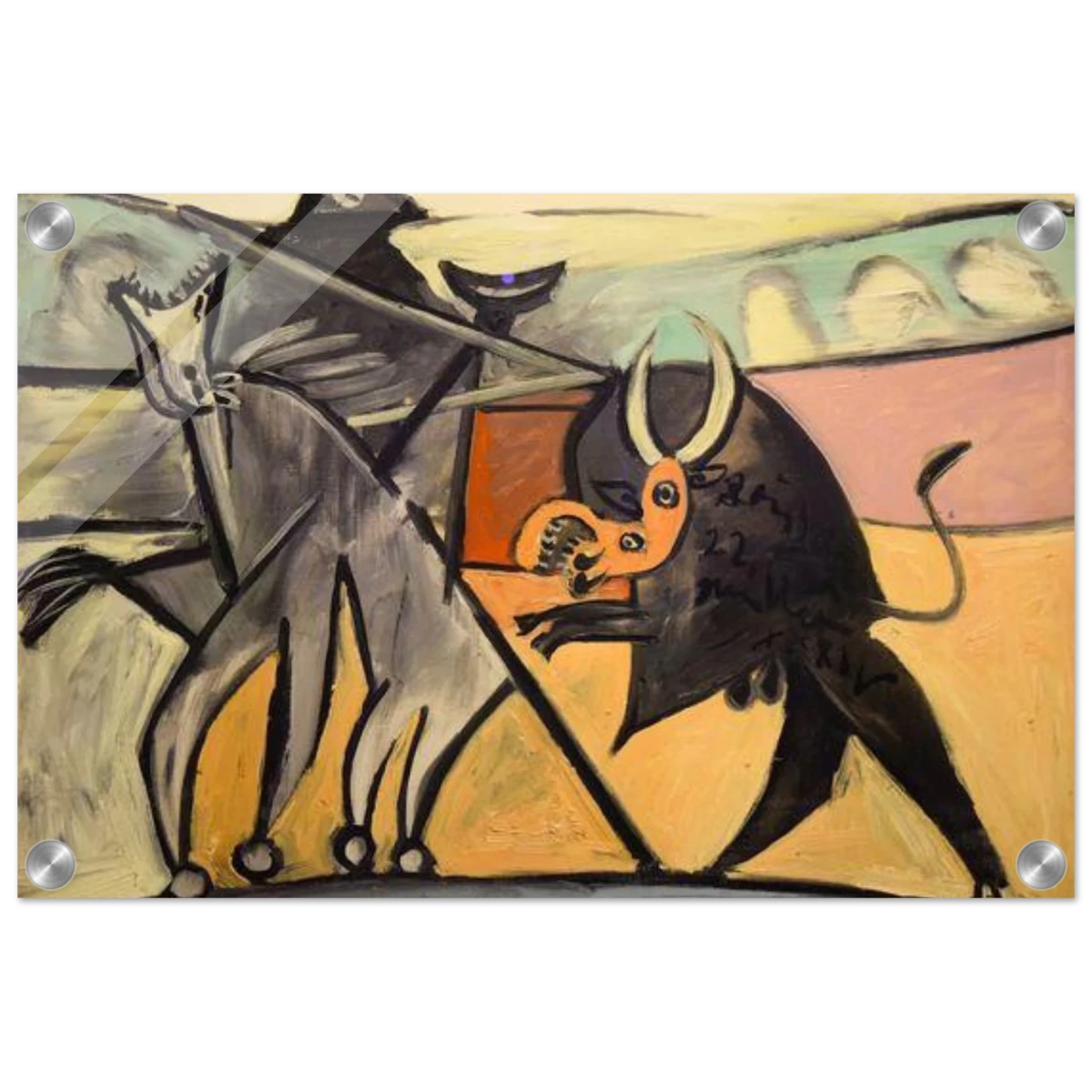 Bullfight | Pablo Picasso – A Masterpiece of Cubism & Expressionism - 30x45 cm / 12x18″ - Acrylic Print -
