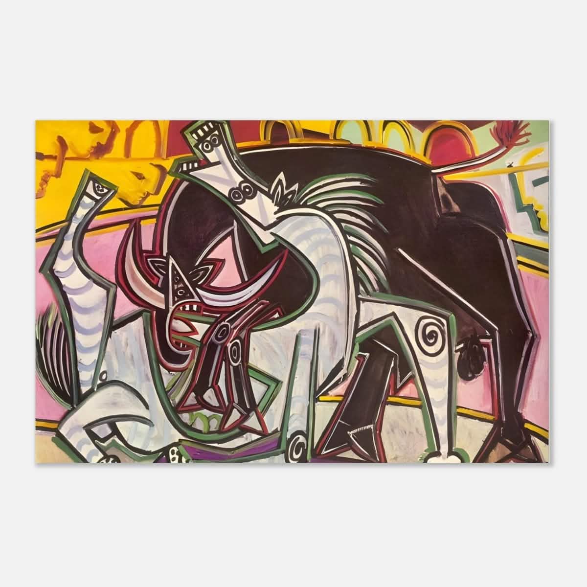 Bullfighting Cubism wall art print Pablo Picasso 1934 - Wood Prints - 30x45 cm / 12x18″ -