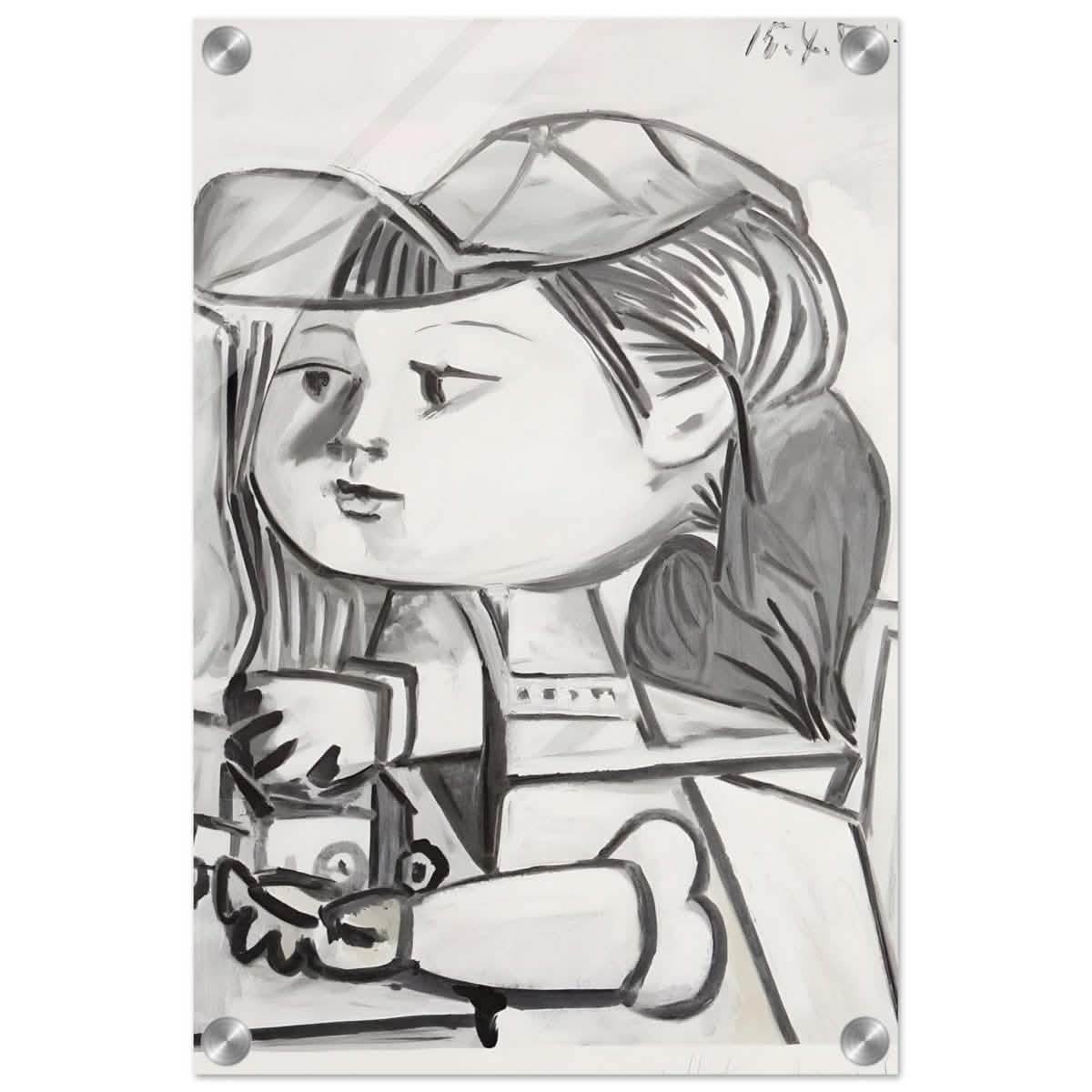 Buste De Petite Fille Black by Pablo Picasso | Cubism wall art print - Acrylic Print - 30x45 cm / 12x18″ -