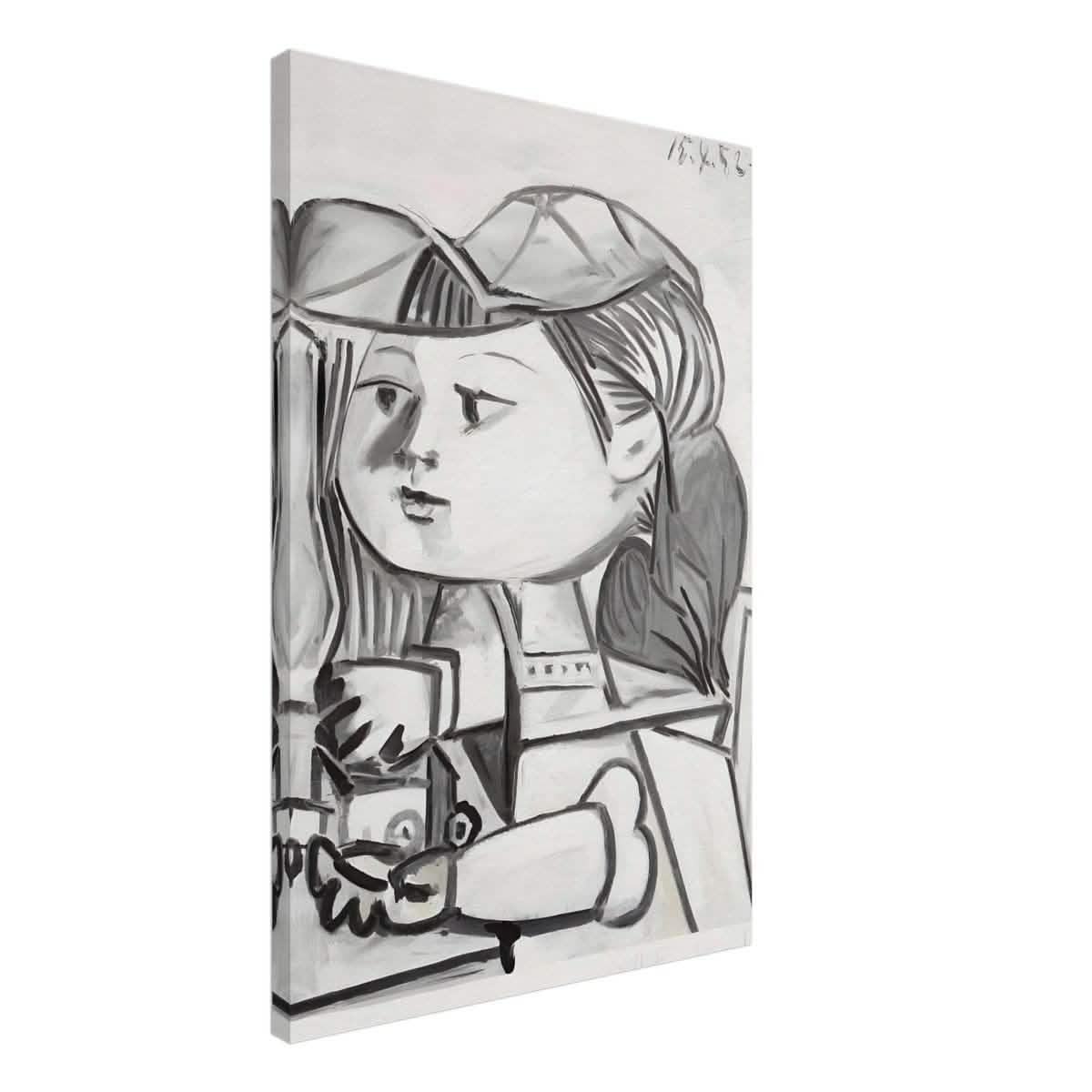 Buste De Petite Fille Black by Pablo Picasso | Cubism wall art print - Canvas - 50x75 cm / 20x30″ -