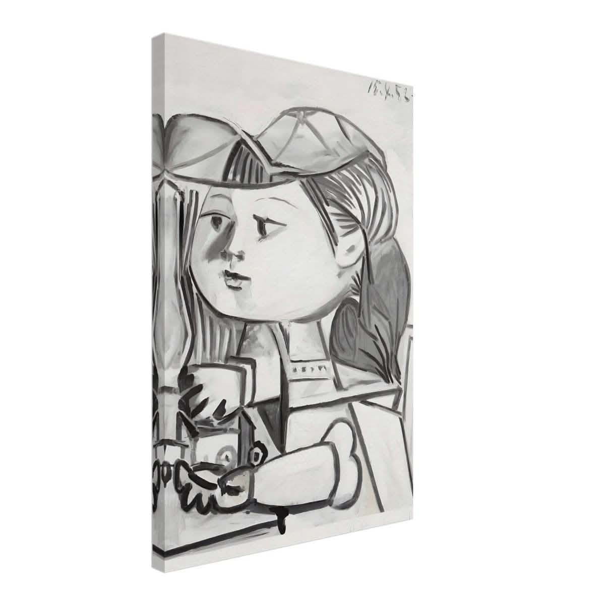 Buste De Petite Fille Black by Pablo Picasso | Cubism wall art print - Canvas - 40x60 cm / 16x24″ -