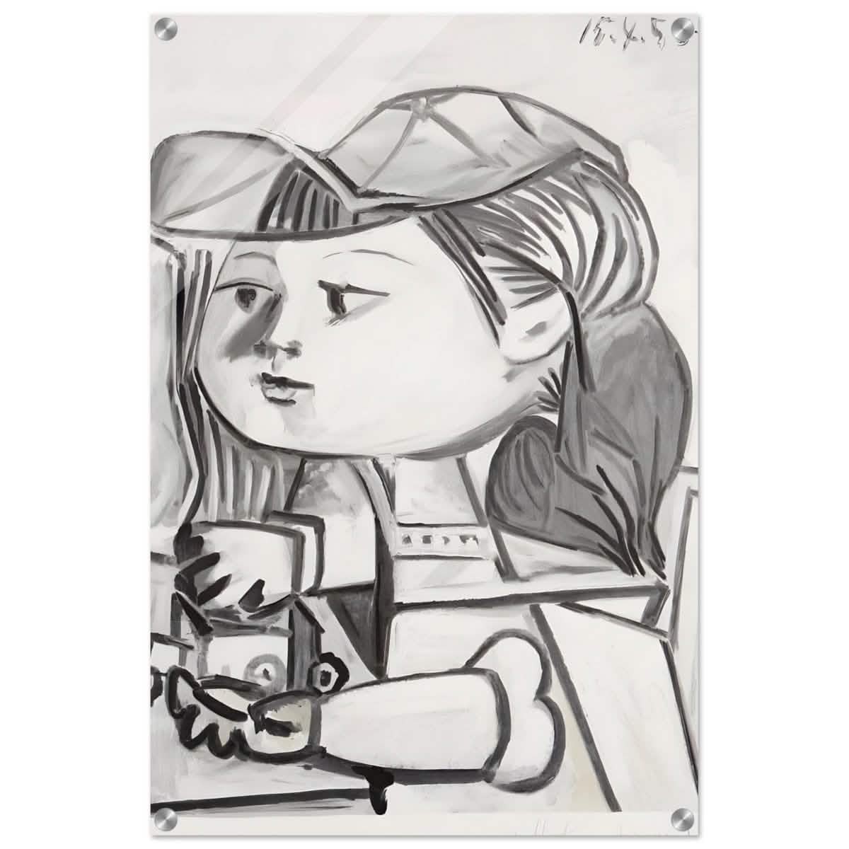 Buste De Petite Fille Black by Pablo Picasso | Cubism wall art print - Acrylic Print - 50x75 cm / 20x30″ -