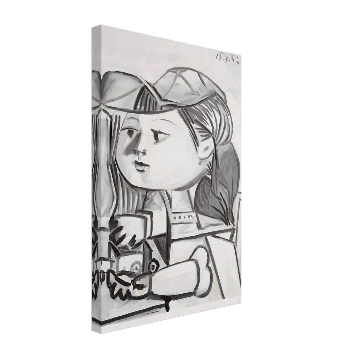 Buste De Petite Fille Black by Pablo Picasso | Cubism wall art print - Canvas - 30x45 cm / 12x18″ -