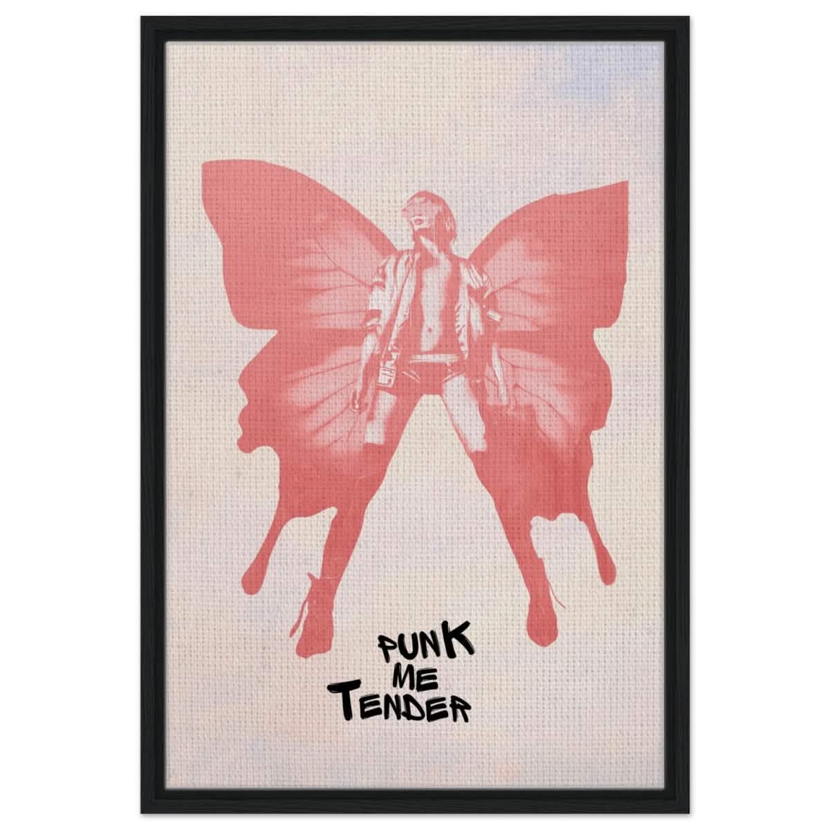 Butterfly Punk | Pop Art wall art print - Framed Canvas - 50x75 cm / 20x30″ - Black frame