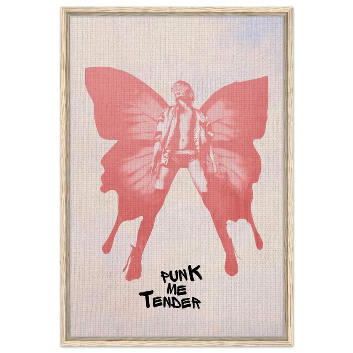 Butterfly Punk | Pop Art wall art print - Framed Canvas - 60x90 cm / 24x36″ - Wood frame
