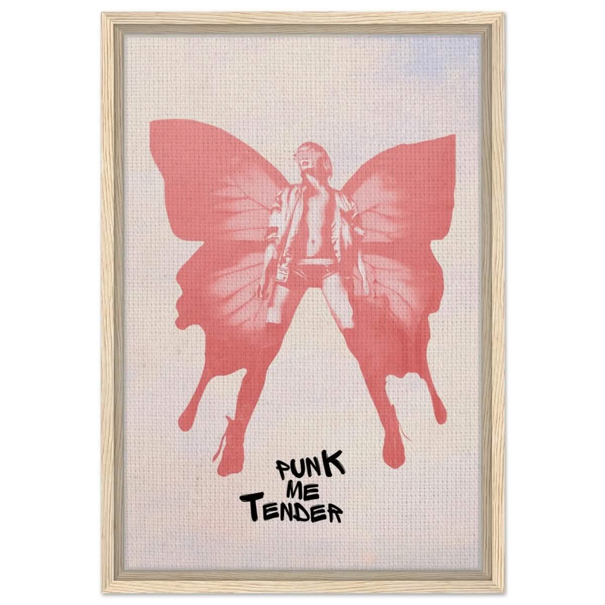 Butterfly Punk | Pop Art wall art print - Framed Canvas - 40x60 cm / 16x24″ - Wood frame