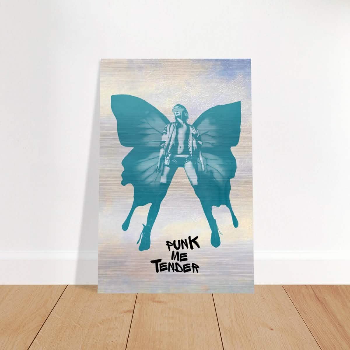 Butterfly Punk V2 | Pop Art wall art print - Brushed Aluminum Print - 50x75 cm / 20x30″ -