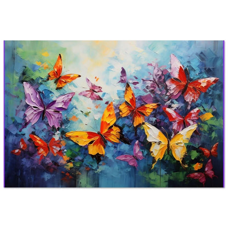 Butterfly Symphony | Contemporary Figurative Wildlife Art | Abstract Realism with Butterflies - Aluminum Print - 30x45 cm / 12x18″ -