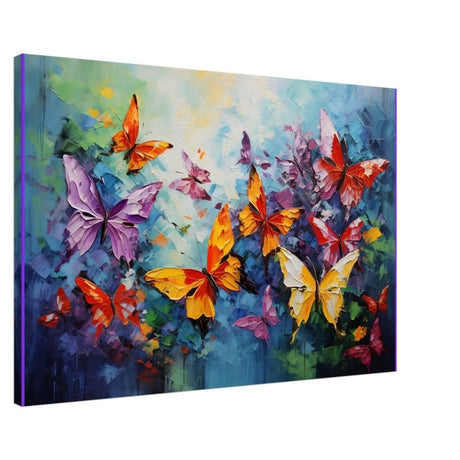 Butterfly Symphony | Contemporary Figurative Wildlife Art | Abstract Realism with Butterflies - Canvas - 30x45 cm / 12x18″ -