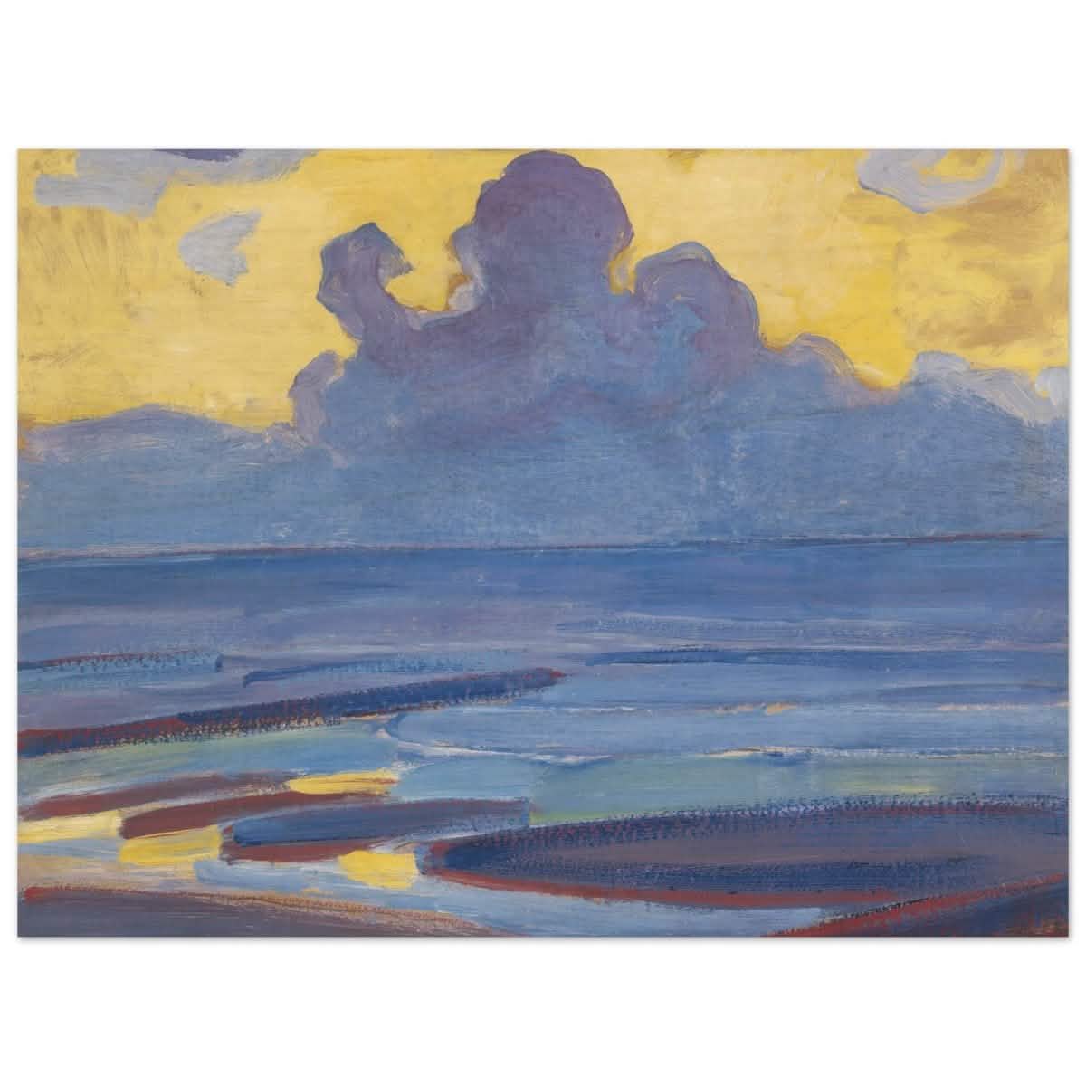 By The Sea 1909 by Piet Mondrian | Vintage wall art print - Wood Prints - 60x80 cm / 24x32″ -