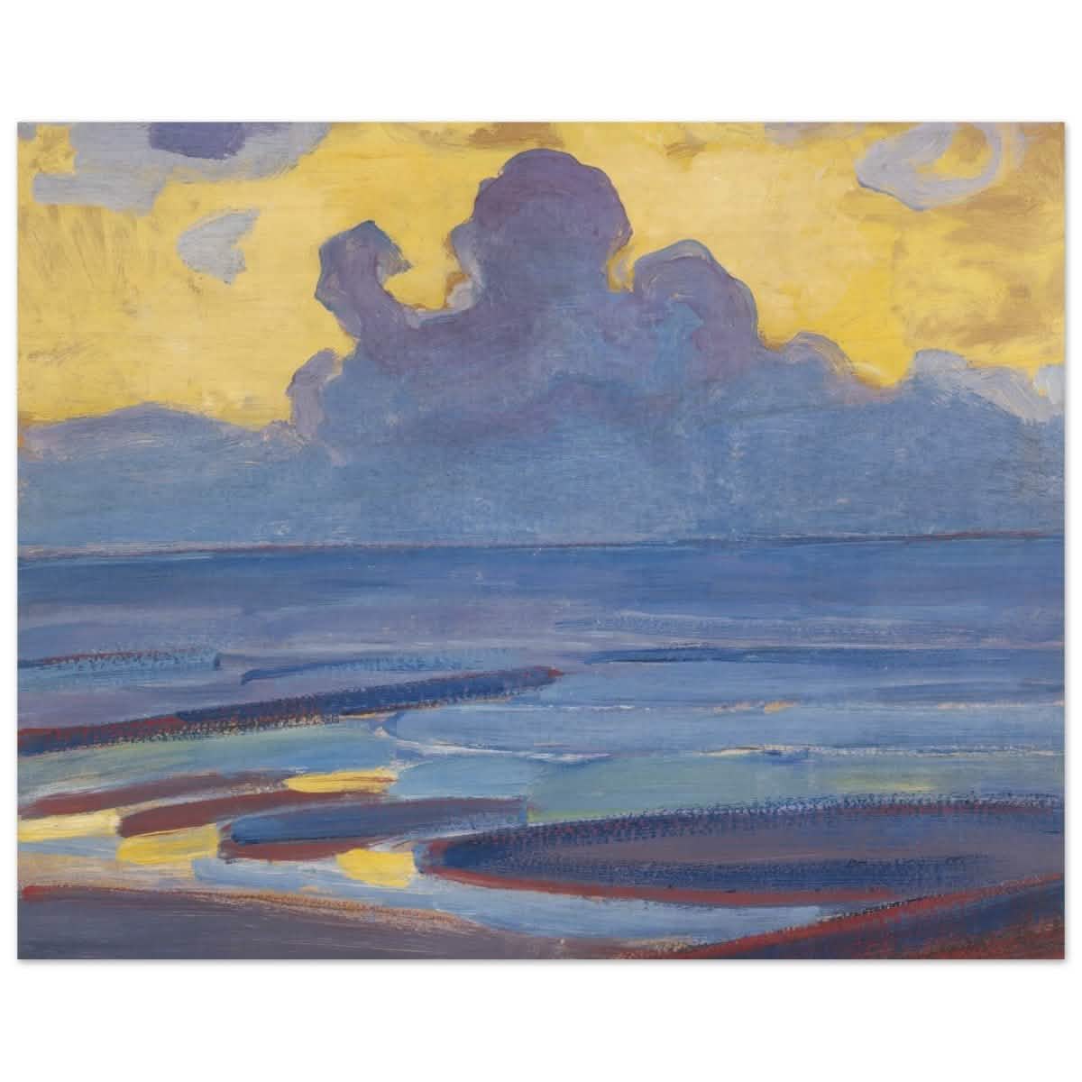 By The Sea 1909 by Piet Mondrian | Vintage wall art print - Wood Prints - 40x50 cm / 16x20″ -