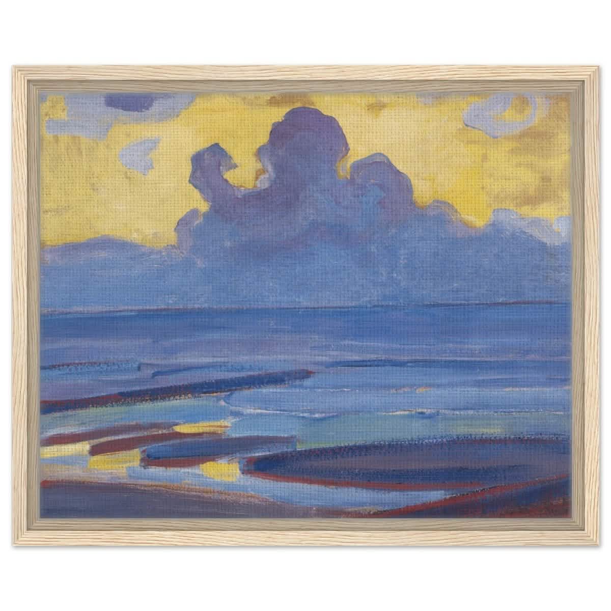 By The Sea 1909 by Piet Mondrian | Vintage wall art print - Framed Canvas - 40x50 cm / 16x20″ - Wood frame