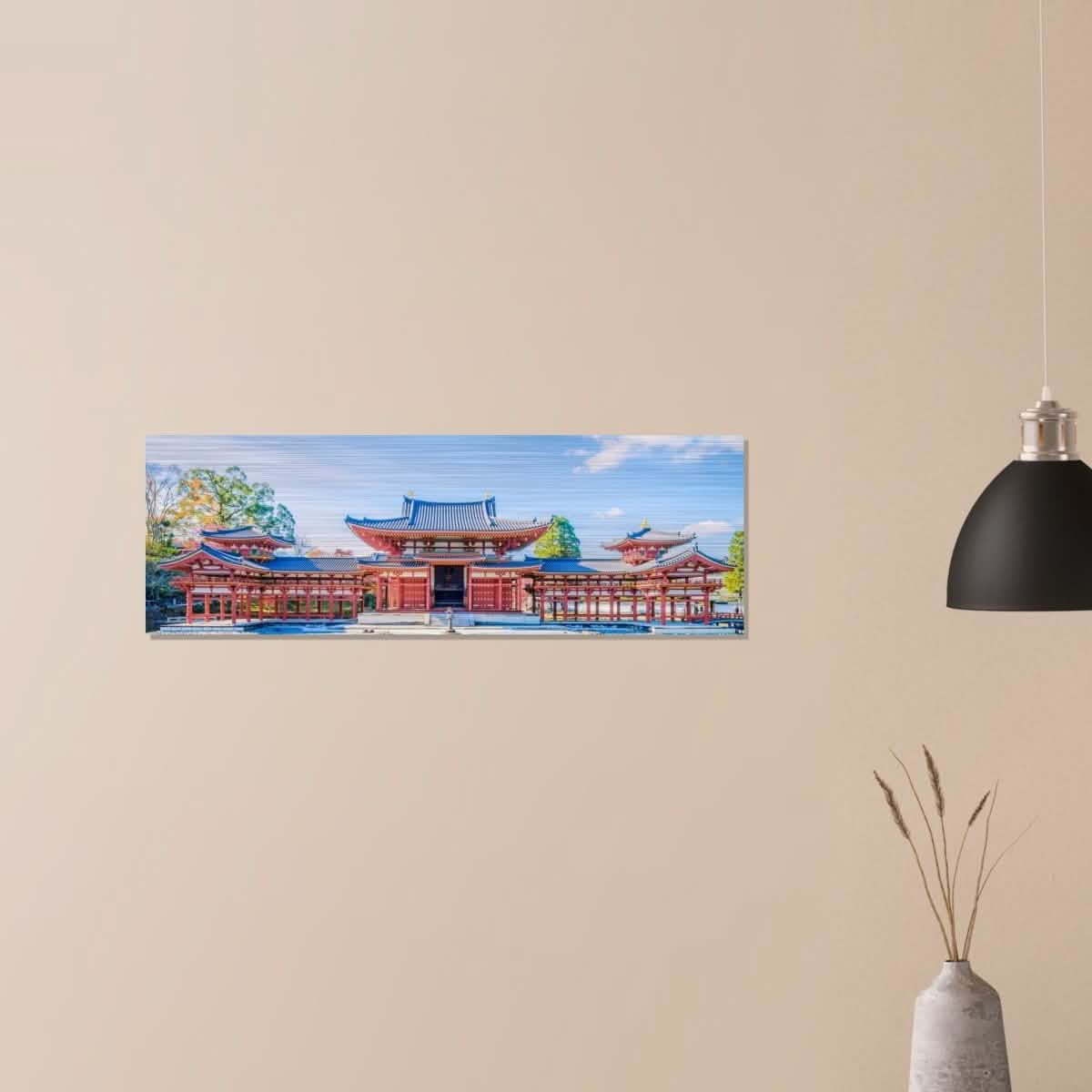 Byodo - in in Perfect Harmony | Buddhist temple | Uji, Japan | Panormic print 30x90cm/12x36" - Brushed Aluminum Print - 30x90 cm / 12x36″ -
