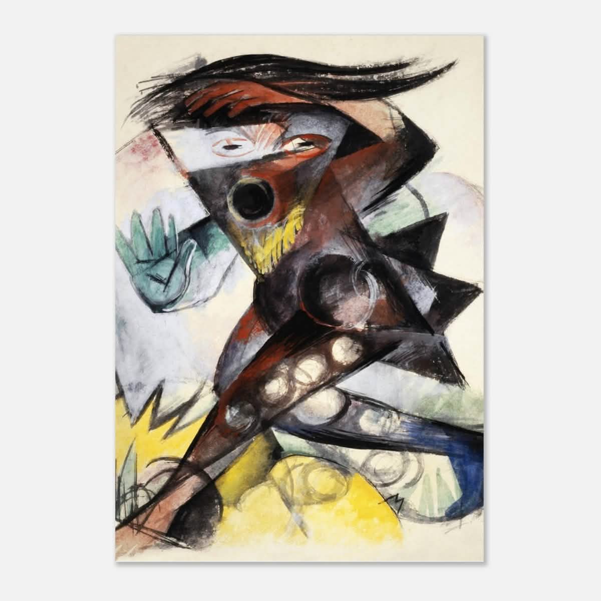 Caliban (from Shakespeare's The Tempest) by Franz Marc 1914 Wall art print - Aluminum Print - 70x100 cm / 28x40″ -