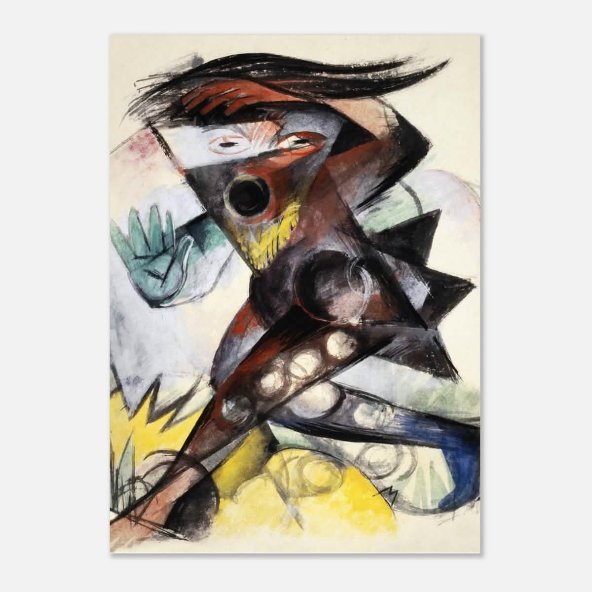 Caliban (from Shakespeare's The Tempest) by Franz Marc 1914 Wall art print - Aluminum Print - 50x70 cm / 20x28″ -