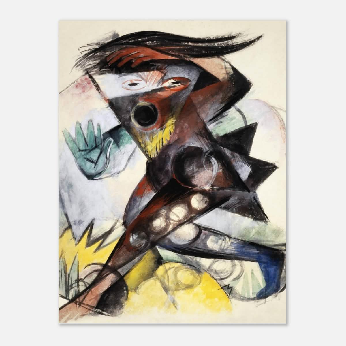 Caliban (from Shakespeare's The Tempest) by Franz Marc 1914 Wall art print - Aluminum Print - 60x80 cm / 24x32″ -