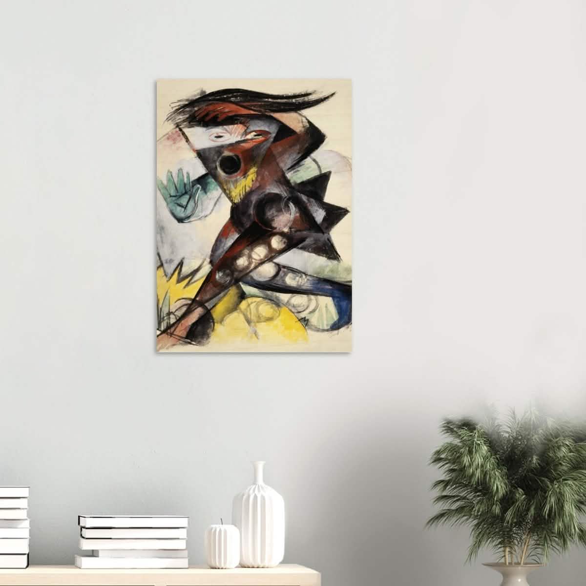 Caliban (from Shakespeare's The Tempest) by Franz Marc 1914 Wall art print - Wood Prints - 50x70 cm / 20x28″ - 20 mm