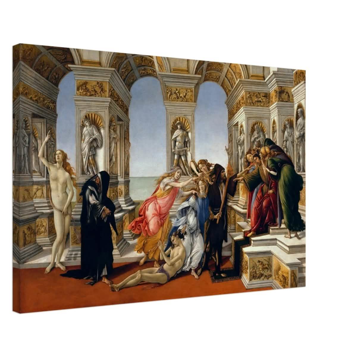 Calumny of Apelles by Sandro Botticelli 1495 | Vintage Art wall art print - Canvas - 50x75 cm / 20x30″ -