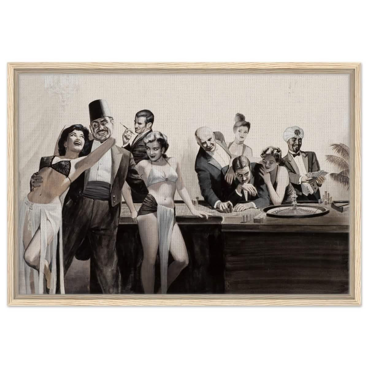 Casino Royale Nights | Vintage Glamour - Framed Canvas - 50x75 cm / 20x30″ - Wood frame