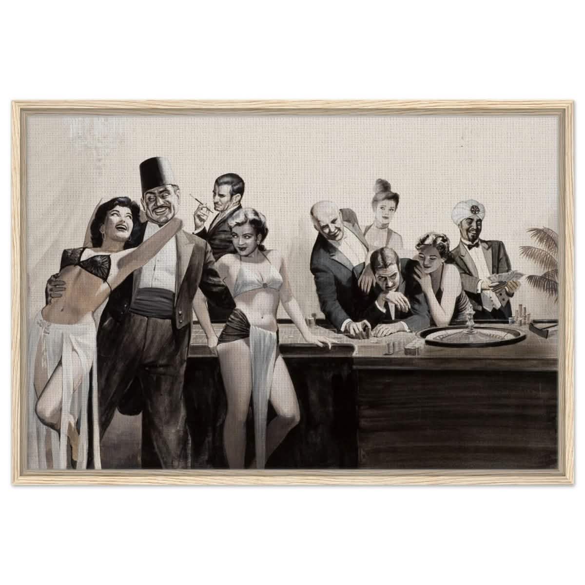 Casino Royale Nights | Vintage Glamour - Framed Canvas - 60x90 cm / 24x36″ - Wood frame