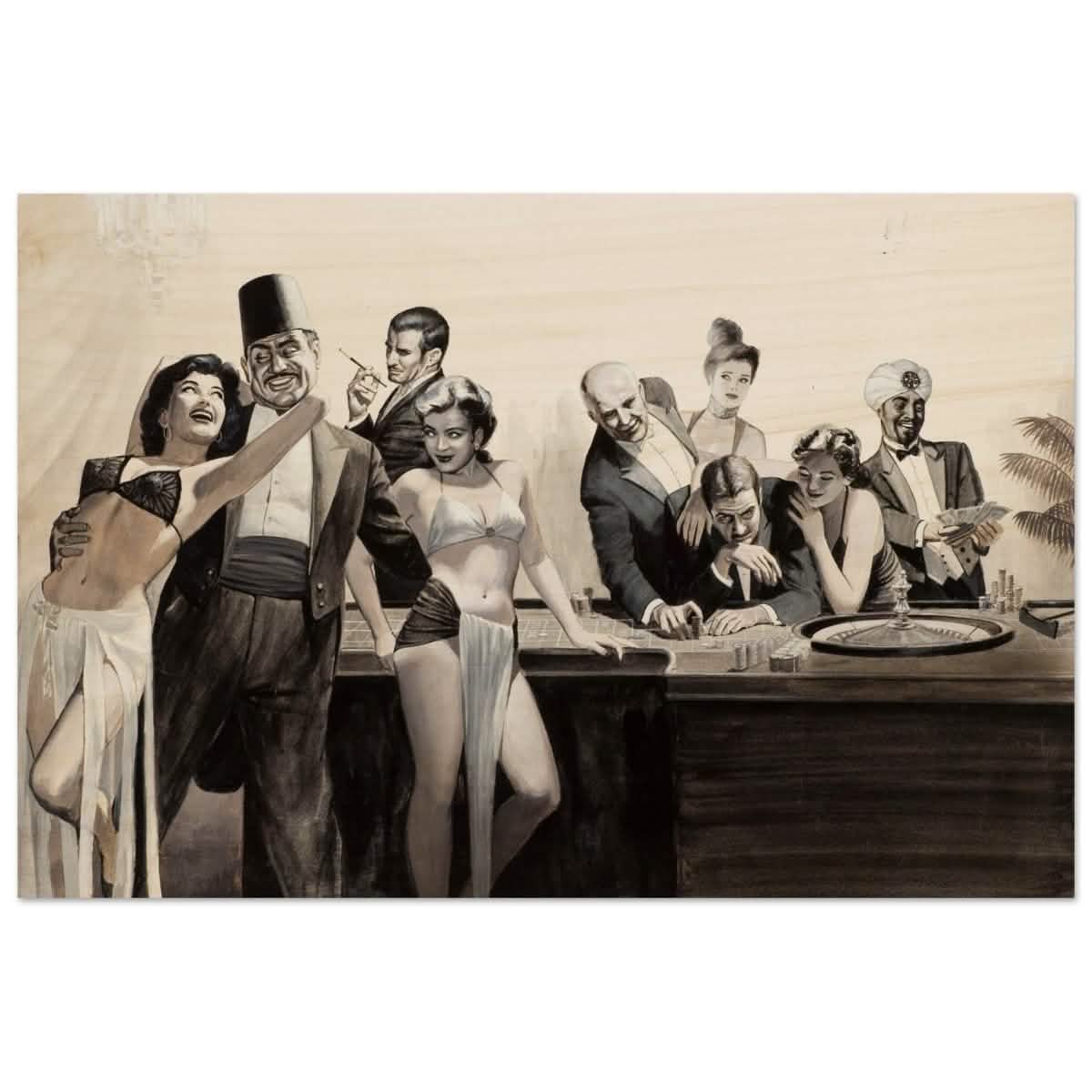 Casino Royale Nights | Vintage Glamour - Wood Prints - 50x75 cm / 20x30″ -