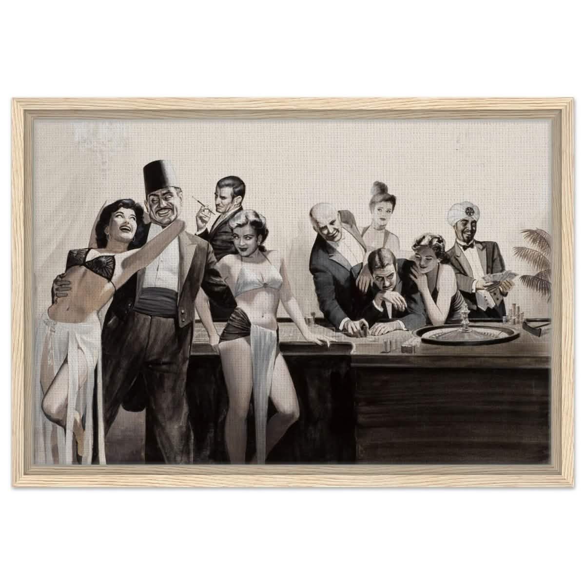 Casino Royale Nights | Vintage Glamour - Framed Canvas - 40x60 cm / 16x24″ - Wood frame