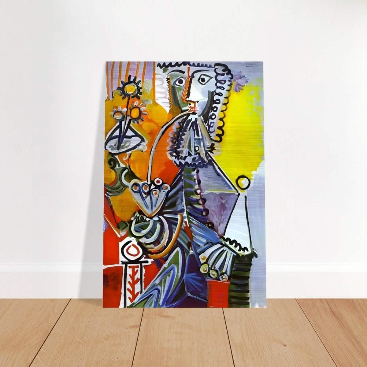 Cavalier with Pipe by Pablo Picasso | Da Vinci Cubism Wall art Print - Brushed Aluminum Print - 30x45 cm / 12x18″ -