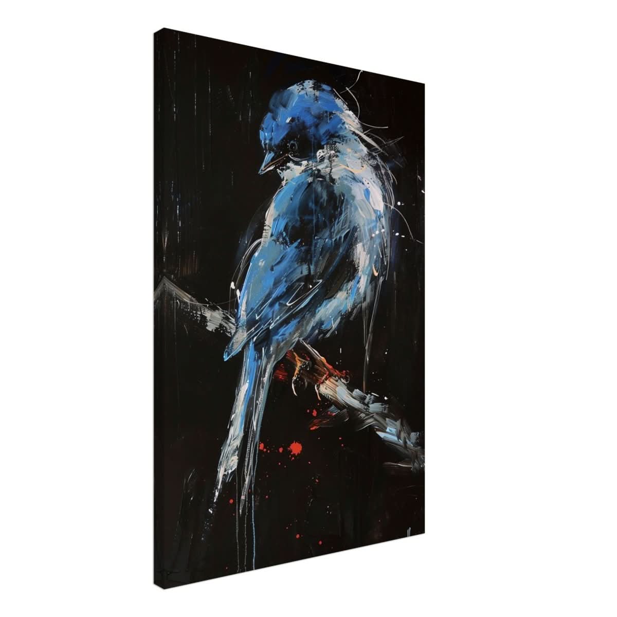 Celestial Bluebird | modern abstract wildlife wall art print - 50x75 cm / 20x30″ - Canvas -
