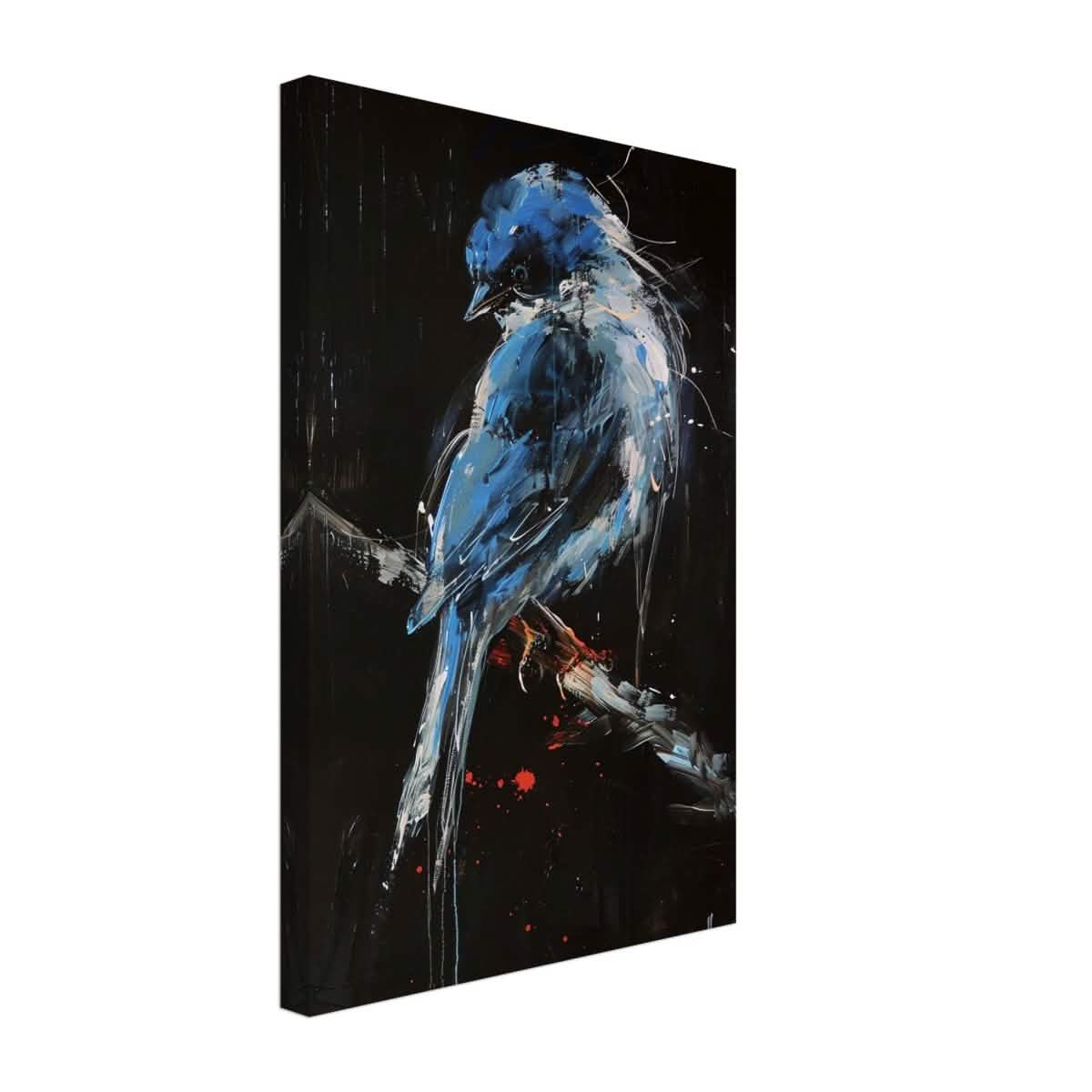 Celestial Bluebird | modern abstract wildlife wall art print - 30x45 cm / 12x18″ - Canvas -